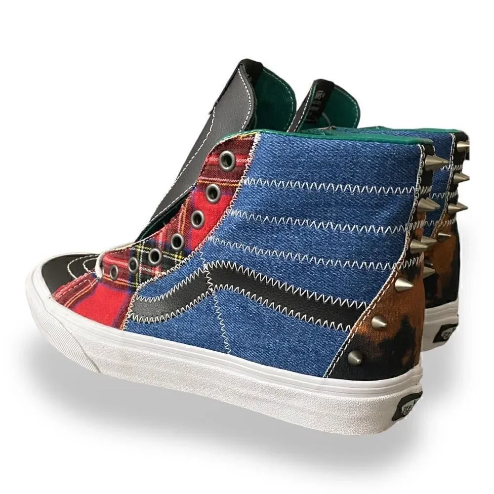 Vans Off the Wall Mens Sk8-Hi Tartan Daze Spike Sneakers size 7.5 / 9 Womens